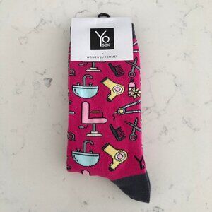 YoSOX Cotton Polyester Hair Dresser Accessories Print Socks Multi Sz OS NWT